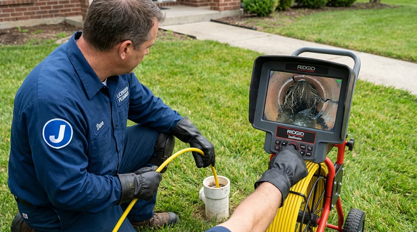Sewer camera inspection being performed by Johns Plumbing LLC in Avilla