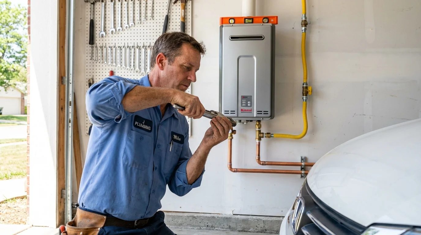 Tankless water heater installation by a Johns Plumbing LLC plumber in Avilla
